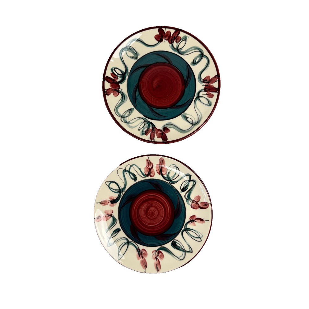 Gail Pittman Vintage Red Grapevine Pattern Salad Plates Hand Painted Replacement